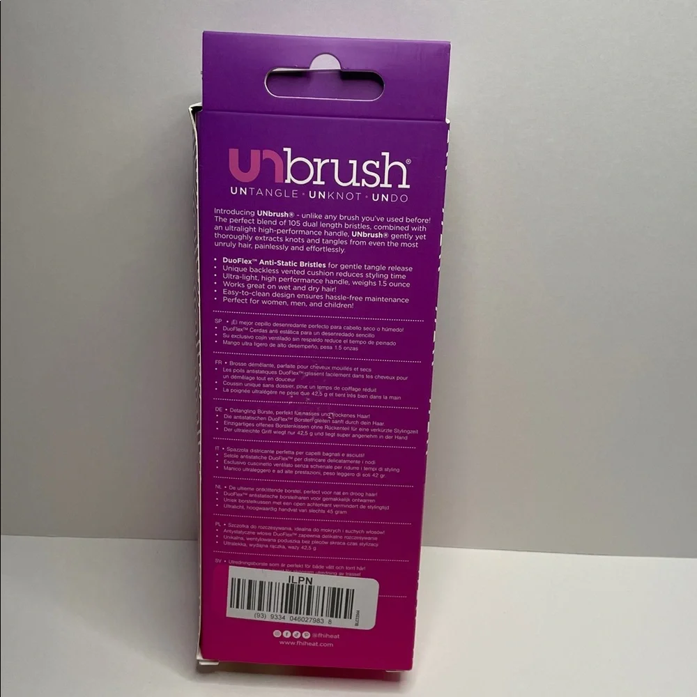 NIB FHI Heat Unbrush Paddle Brush - Pink & Purple - Picture 2 of 4